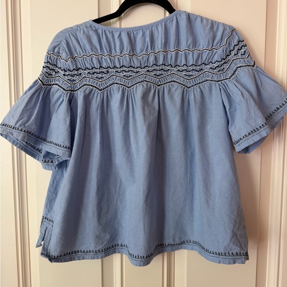 SAYLOR Light Blue Embroidered Blouse - Picture 4 of 6